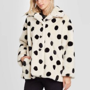Target Who What Wear Polka Dot Fur Jacket